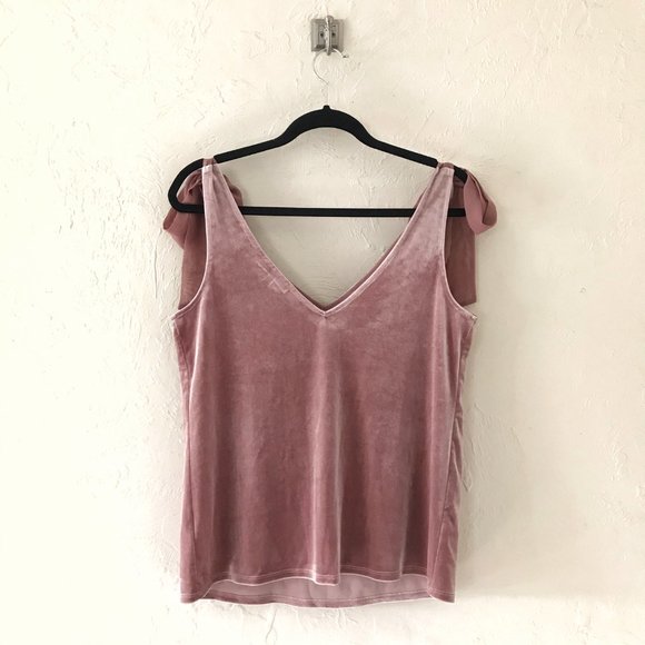 GIBSON x GLAM SQUAD Tara Bow Detail Velvet Top S - Picture 7 of 8